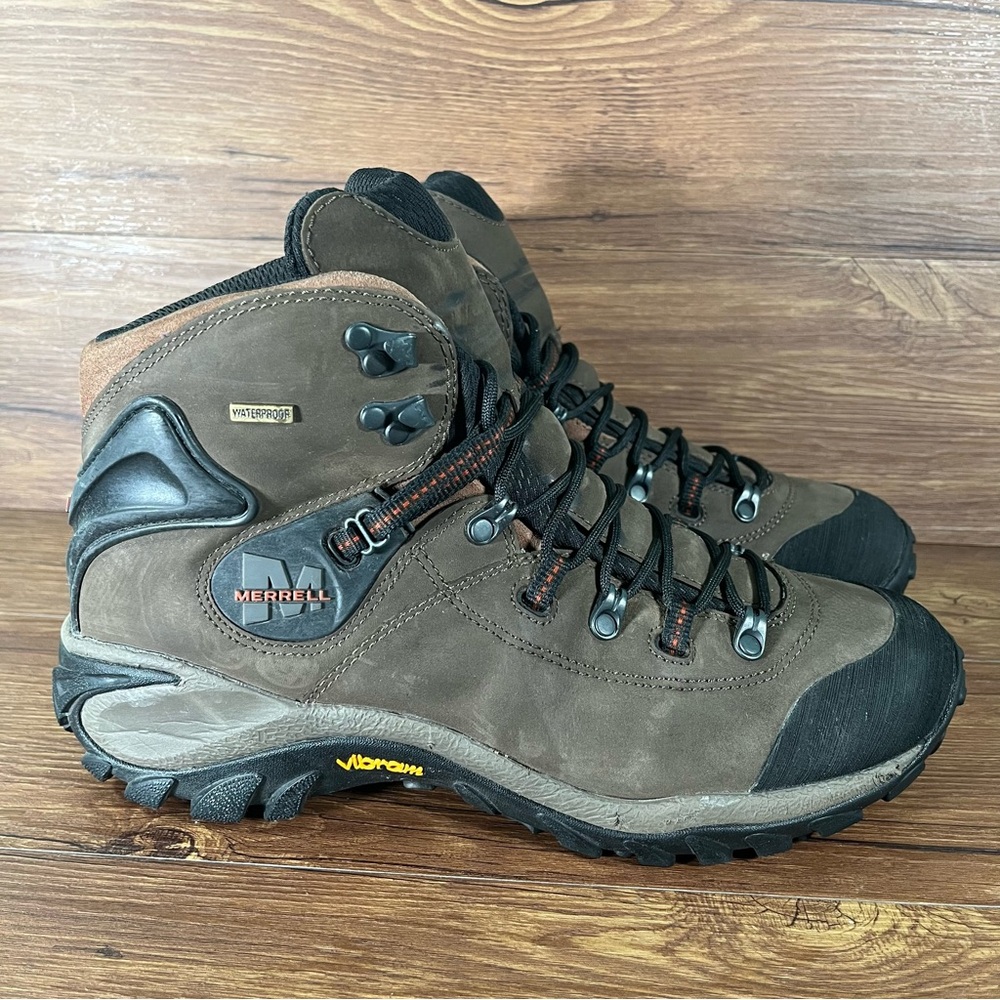 Merrell Phaser Peak Waterproof Hiking‎ Boots Men’s Size 10 Lace Up Shoes Vibram